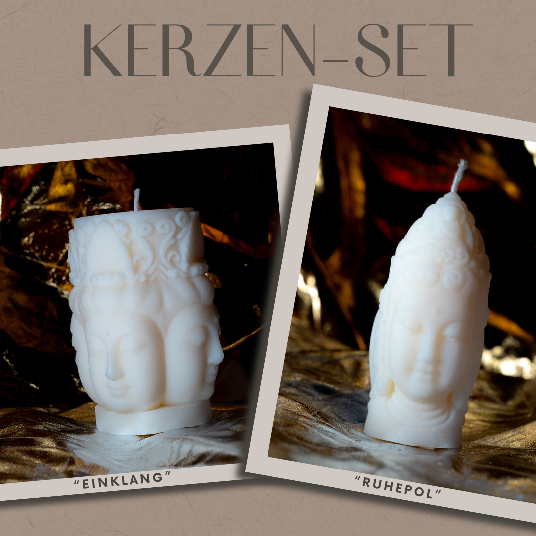 Set Harmonie – Zwei-Kerzen-Set handgemacht aus Olivenwachs