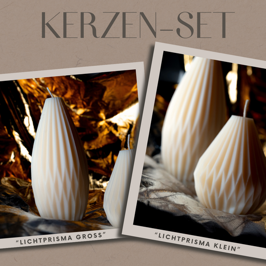 Set Lichtprisma – Zwei-Kerzen-Set handgemacht aus Olivenwachs