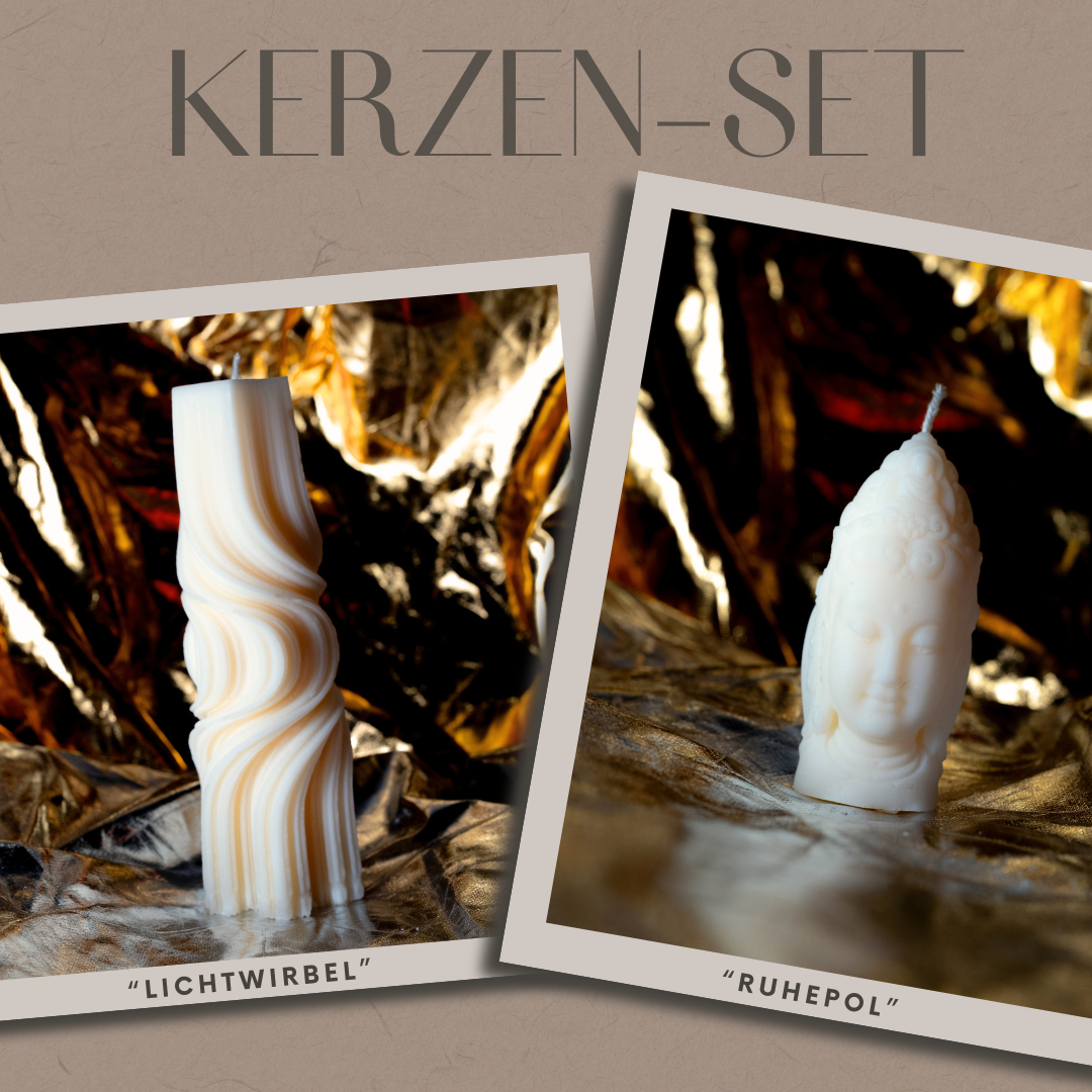 Set Balance – Zwei-Kerzen-Set handgemacht aus Olivenwachs